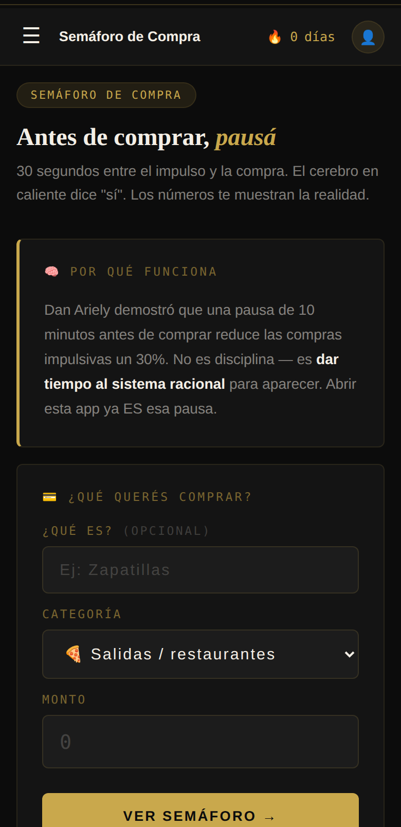 Semáforo de Compra